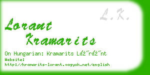 lorant kramarits business card